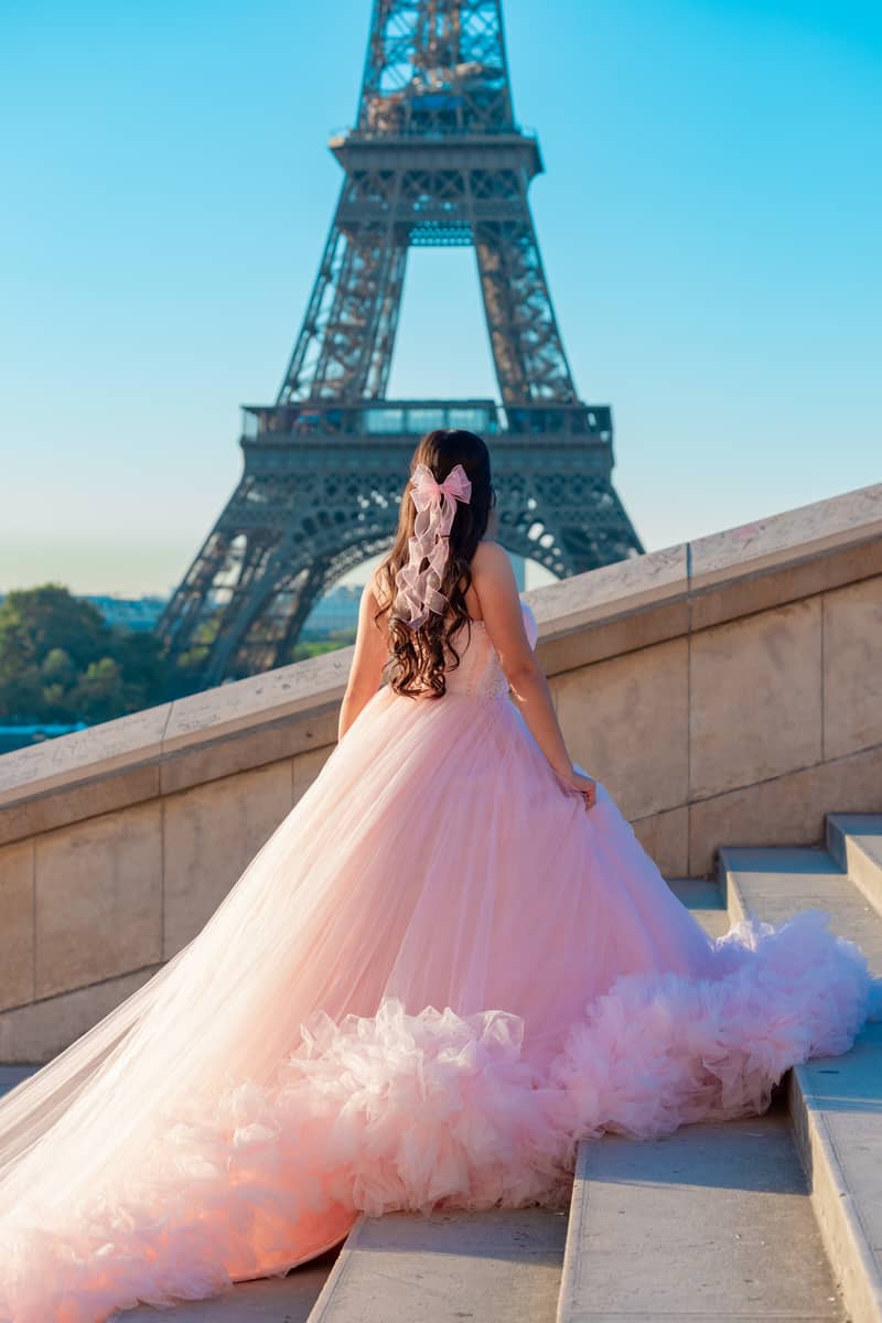 Ruffled Tulle Dress – Light Pink